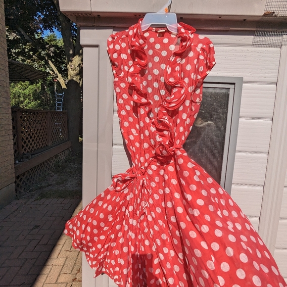 Red and White Polka-Dot Dress - Picture 5 of 5